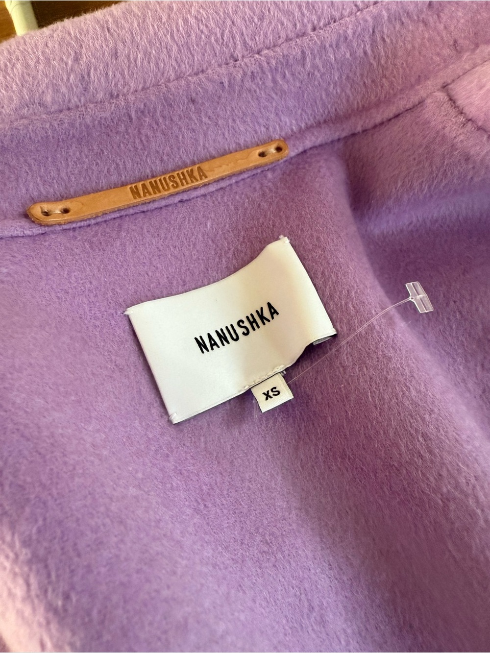 Nanushka Alamo Wool Wrap Coat Lavender Lilac Sz XS - Picture 7 of 16